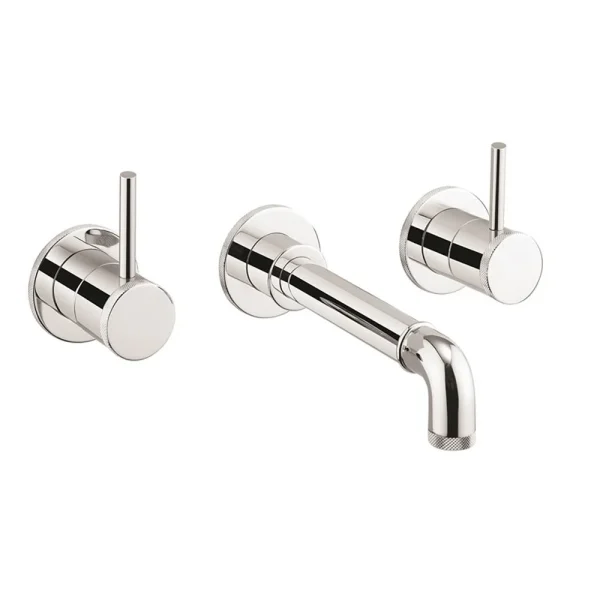 Crosswater MPRO Industrial Wall Mounted 3 Hole Set Basin Mixer   Chrome