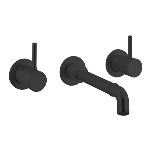 Crosswater MPRO Industrial Wall Mounted 3 Hole Set Basin Mixer   Carbon Black