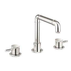 Crosswater MPRO Industrial Deck Mounted 3 Hole Set Basin Mixer   Chrome