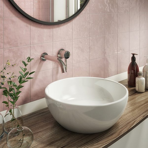 Primo Round Chrome Wall Mounted 2TH Basin Mixer Tap - Image 2