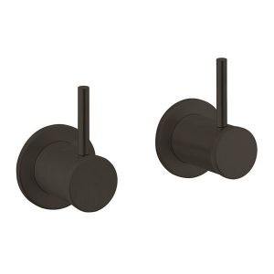 Crosswater MPRO Industrial Wall Stop Taps   Carbon Black