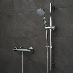 Vado Prima Exposed 1/2" Bar Shower Valve + 3 Function Slide Rail Kit
