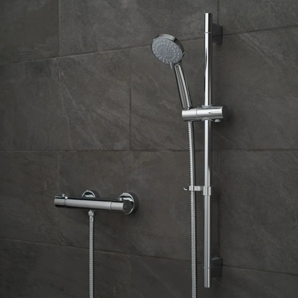 Vado Prima Exposed 1/2" Bar Shower Valve + 3 Function Slide Rail Kit