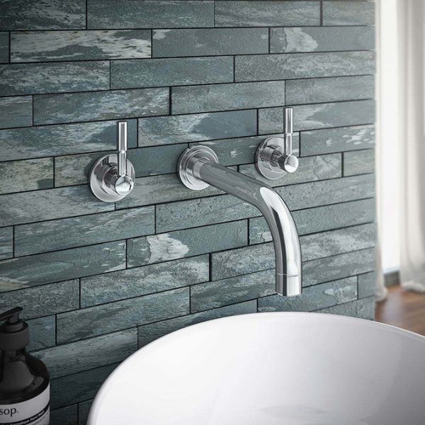 Primo Modern Wall Mounted Basin Mixer   Chrome - Image 2