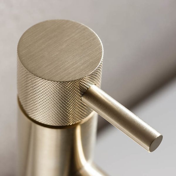 Crosswater MPRO Monobloc Basin Mixer with Knurled Detailing   Brushed Brass - Image 3