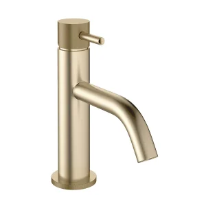 Crosswater MPRO Monobloc Basin Mixer with Knurled Detailing   Brushed Brass