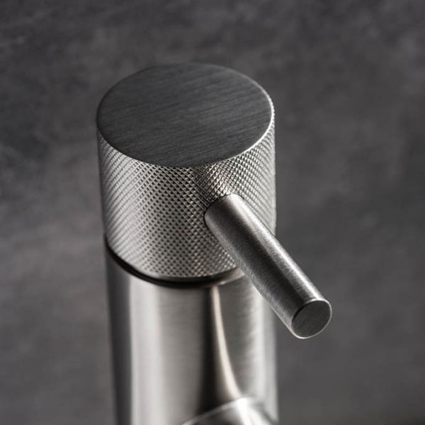 Crosswater MPRO Monobloc Basin Mixer with Knurled Detailing   Brushed Stainless Steel Effect - Image 3