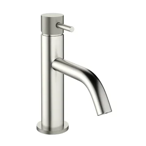 Crosswater MPRO Monobloc Basin Mixer with Knurled Detailing   Brushed Stainless Steel Effect