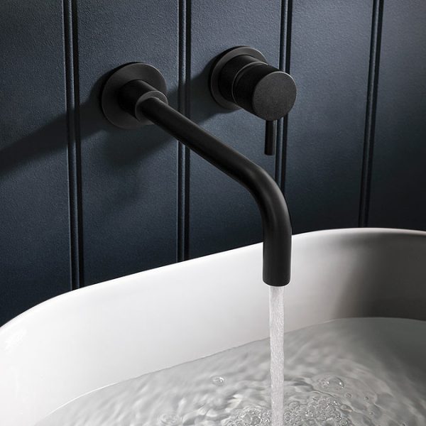 Crosswater MPRO Wall Mounted 2 Hole Set Basin Mixer   Matt Black - Image 3