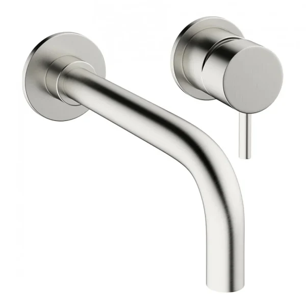 Crosswater MPRO Wall Mounted 2 Hole Set Basin Mixer   Brushed Stainless Steel