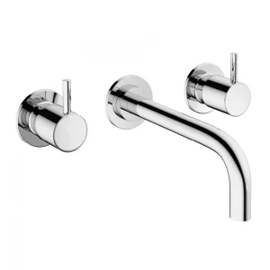 Crosswater MPRO Wall Mounted 3 Hole Set Basin Mixer   Chrome