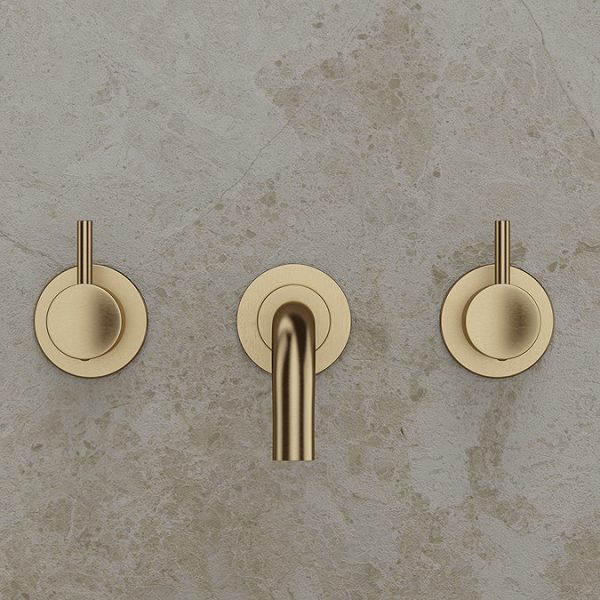 Crosswater MPRO Wall Mounted 3 Hole Set Basin Mixer   Brushed Brass - Image 3