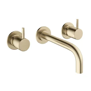 Crosswater MPRO Wall Mounted 3 Hole Set Basin Mixer   Brushed Brass