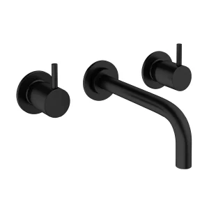 Crosswater MPRO Wall Mounted 3 Hole Set Basin Mixer   Matt Black