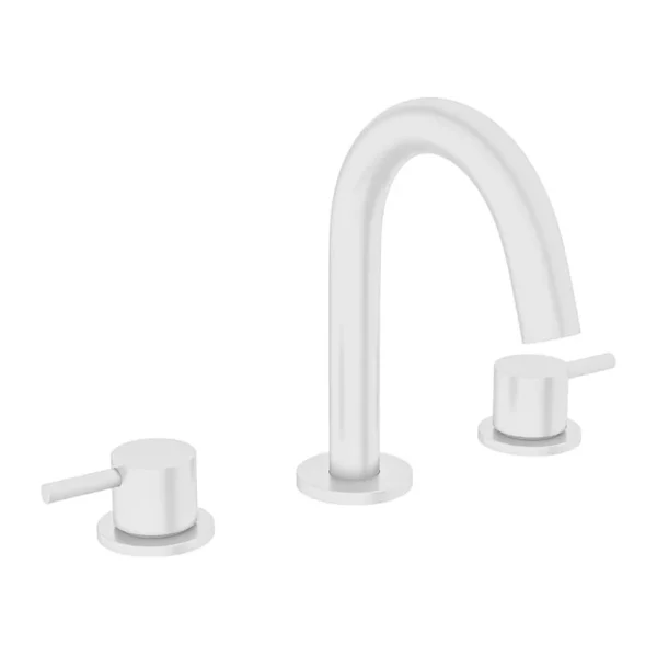 Crosswater MPRO Deck Mounted 3 Hole Set Basin Mixer   Matt White
