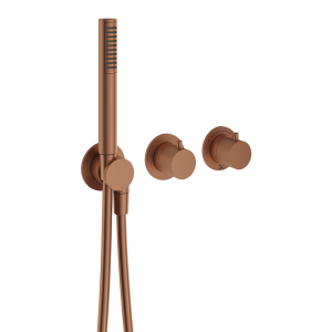 Crosswater MPRO Module Brushed Bronze 2 Outlet 2 Handle Shower Valve with Hand Shower + Concealed Valve