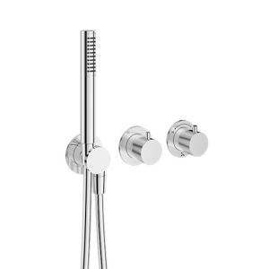 Crosswater MPRO Module Chrome 2 Outlet 2 Handle Shower Valve with Hand Shower + Concealed Valve