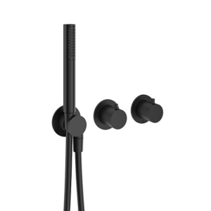 Crosswater MPRO Module Matt Black 2 Outlet 2 Handle Shower Valve with Hand Shower + Concealed Valve
