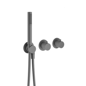 Crosswater MPRO Module Slate 2 Outlet 2 Handle Shower Valve with Hand Shower + Concealed Valve