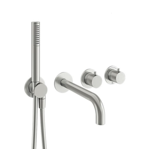 Crosswater MPRO Chrome 2 Outlet 2 Handle Shower Valve with Bath Spout & Handset