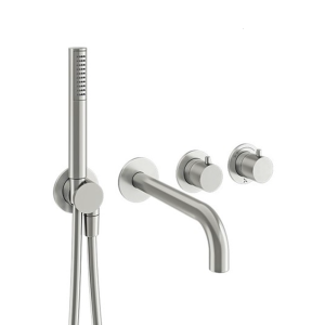 Crosswater MPRO Module Stainless Steel 2 Outlet 2 Handle Shower Valve with Bath Spout & Handset