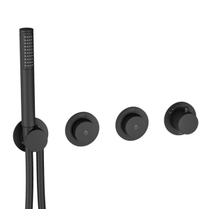 Crosswater Module MPRO Push 2 Outlet Concealed Shower Valve with Handset   Matt Black
