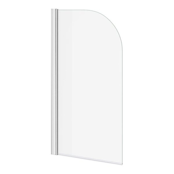 Potenza 1650 x 780 Curved Freestanding Corner Bath with Chrome Screen and Waste - Image 4