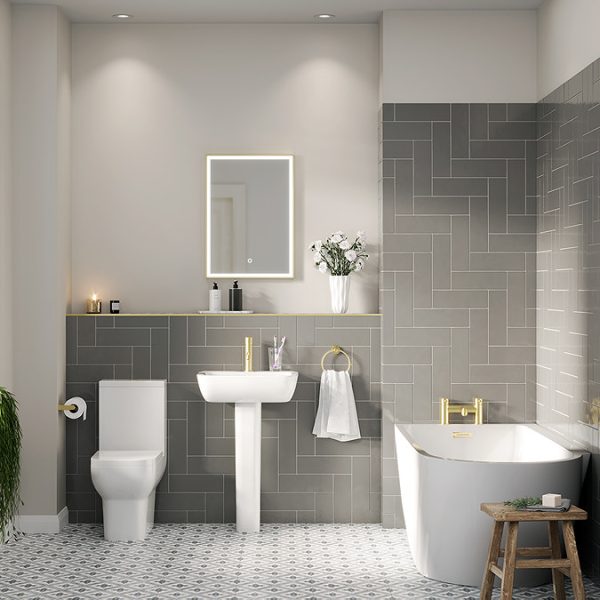 Potenza 1650 x 780 Curved Freestanding Corner Bath - Image 2