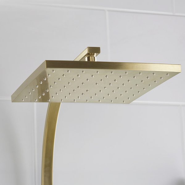 Bristan Quadrato Safe Touch Thermostatic Bar Shower Valve with Rigid Riser Kit   Brushed Brass - Image 4