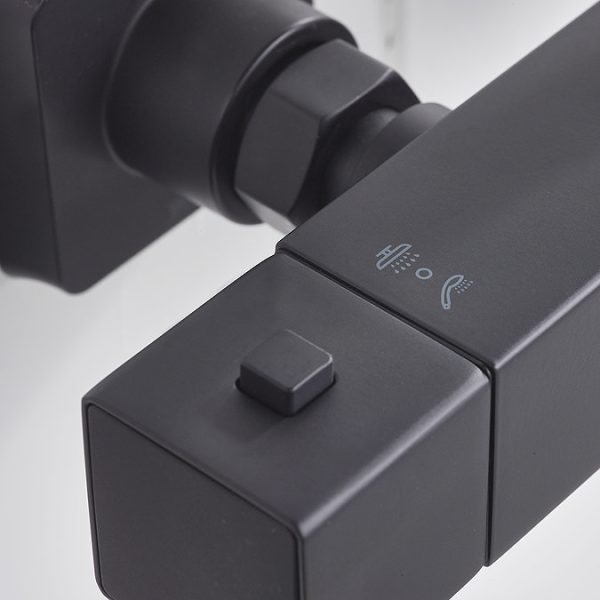 Bristan Quadrato Safe Touch Thermostatic Bar Shower Valve with Rigid Riser Kit   Matt Black - Image 6