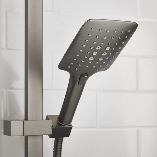Bristan Quadrato Safe Touch Thermostatic Bar Shower Valve with Rigid Riser Kit   Gun Metal - Image 4