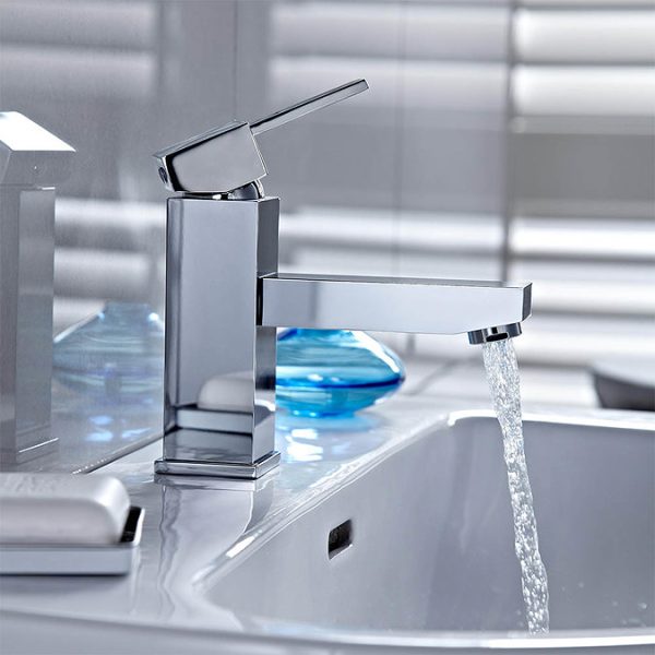 Bristan   Quadrato Basin Mixer with Eco Click (no waste)   Chrome - Image 3