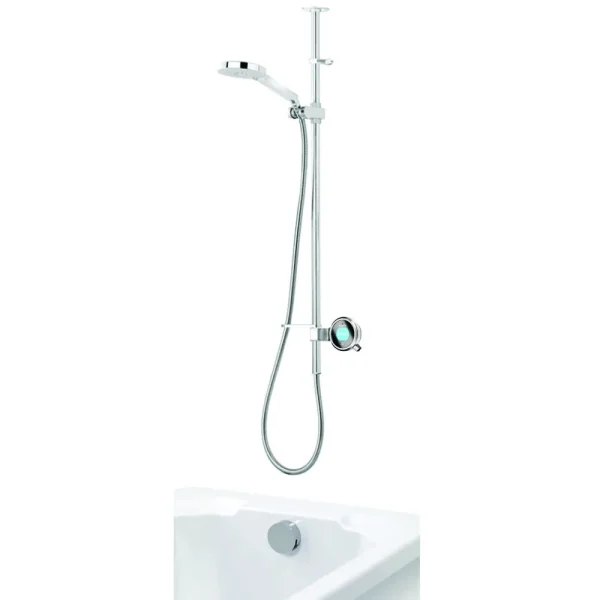 Aqualisa Q Smart Digital Exposed Shower with Adjustable Head and Bath Overflow Filler Standard (HP/Combi)