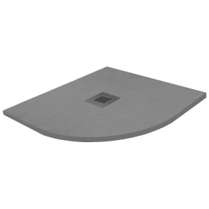Imperia 900 x 900mm Graphite Slate Effect Quadrant Shower Tray + Graphite Waste