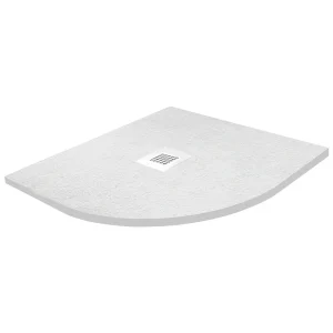 Imperia 900 x 900mm White Slate Effect Quadrant Shower Tray + White Waste