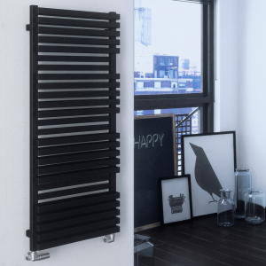 Terma Quadrus Bold Metallic Black Heated Towel Rail 1185 x 450mm