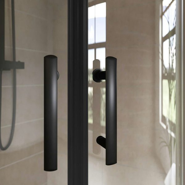 Orchard 900 x 900mm Matt Black 6mm Quadrant Shower Enclosure without Tray - Image 5