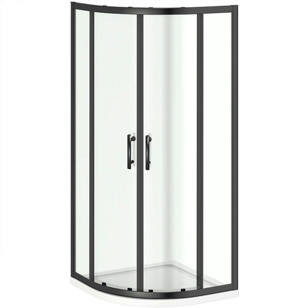 Orchard 900 x 900mm Matt Black 6mm Quadrant Shower Enclosure without Tray - Image 6