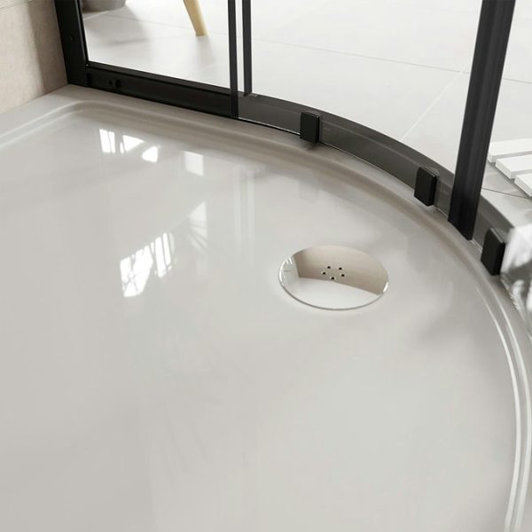 Orchard 900 x 900mm Matt Black 6mm Quadrant Shower Enclosure without Tray - Image 4