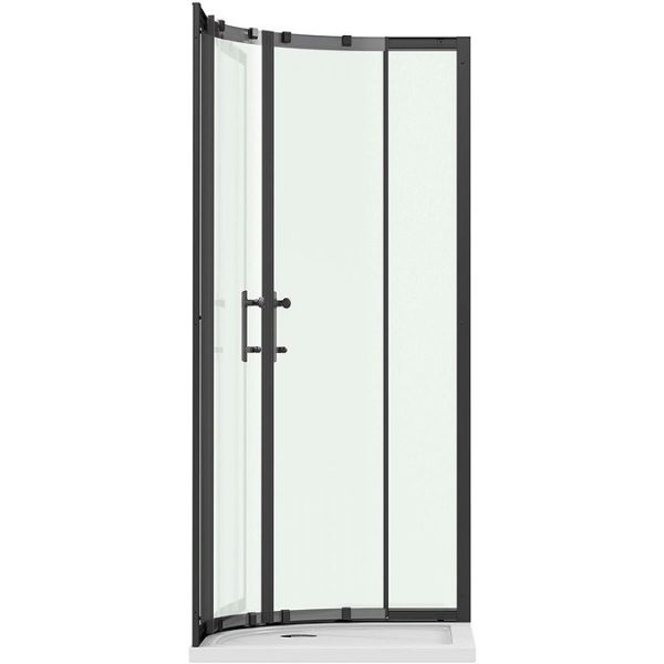 Orchard 900 x 900mm Matt Black 6mm Quadrant Shower Enclosure without Tray - Image 8