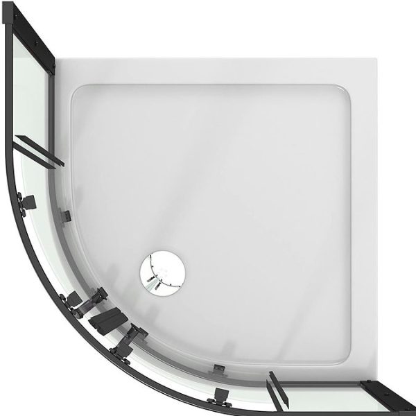 Orchard 900 x 900mm Matt Black 6mm Quadrant Shower Enclosure without Tray - Image 2