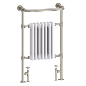 Burlington Trafalgar Radiator and Angled Valves   Brushed Nickel