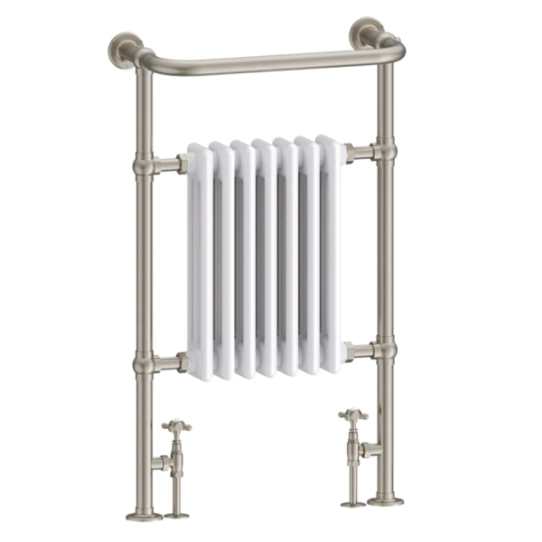 Burlington Trafalgar Radiator and Angled Valves   Brushed Nickel