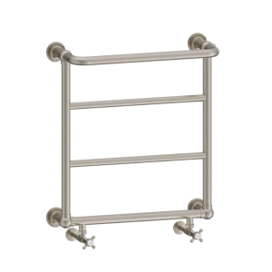 Burlington Cleaver Radiator and Angled Valves   Brushed Nickel