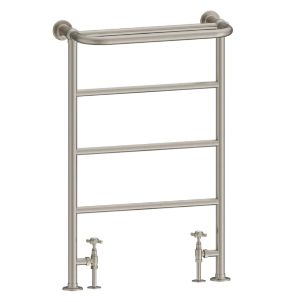 Burlington Berkeley Radiator and Angled Valves   Brushed Nickel