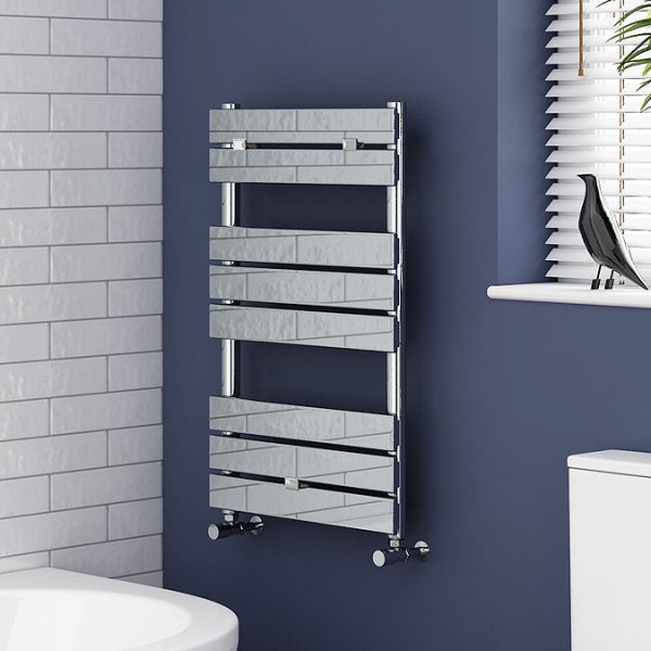 Milan 500 x 840mm Heated Towel Rail (incl. Valves + Electric Heating Kit) - Image 2
