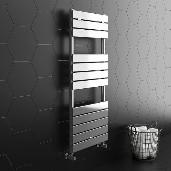 Milan 500mm x 1213mm Heated Towel Rail (incl. Valves + Electric Heating Kit) - Image 5