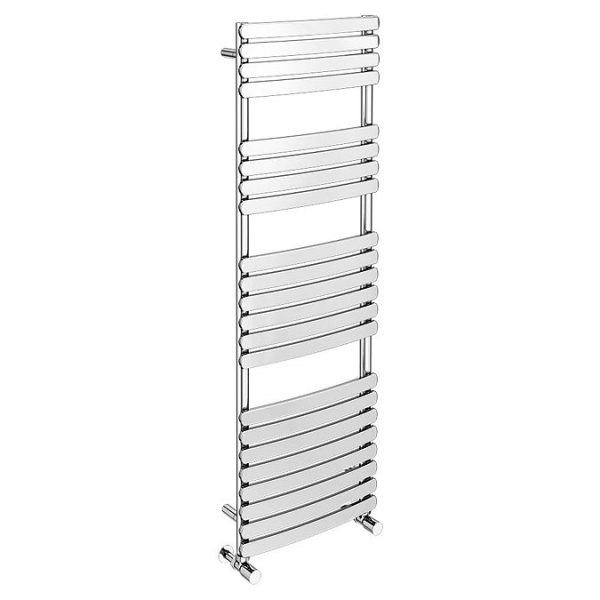 Murano Curved 1500 x 500mm Chrome Modern Heated Towel Rail   22 Sections - Image 2