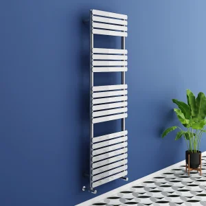 Murano Curved 1500 x 500mm Chrome Modern Heated Towel Rail   22 Sections