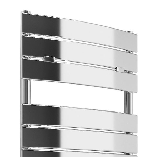 Milan Curved Heated Towel Rail 1213mm x 493mm Chrome - Image 2